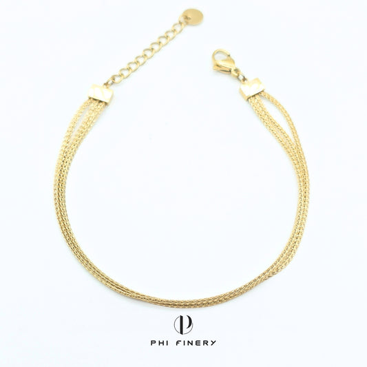 Triple Wheat Chain Bracelet