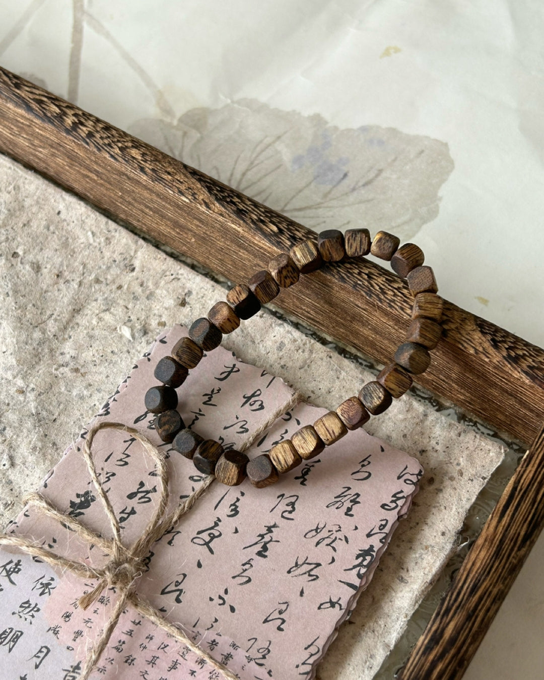 Serendipitous Encounter — Agarwood Cube Bead Bracelet