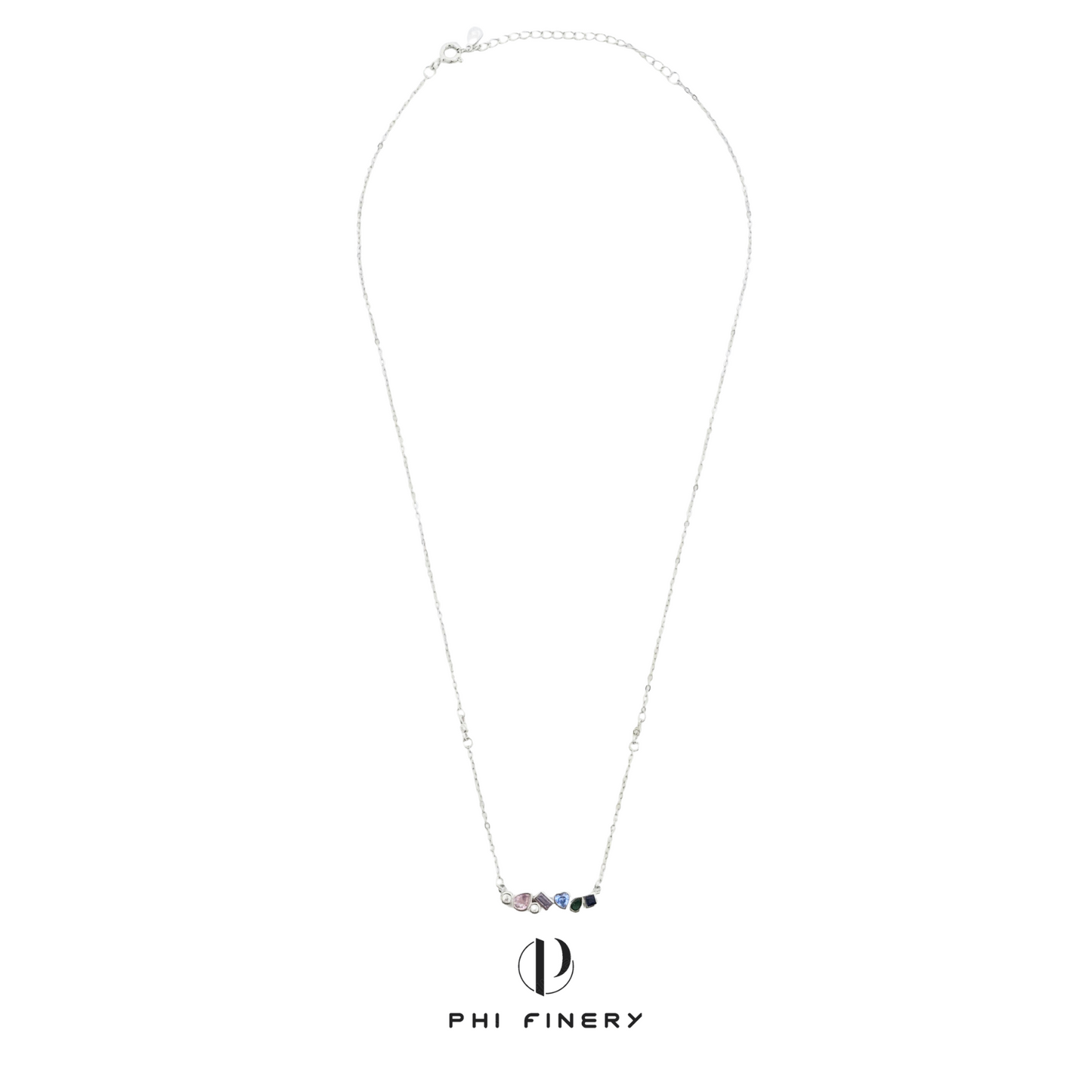 Pastel Love Gem Bar Necklace