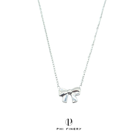 Dainty Bow Charm Necklace