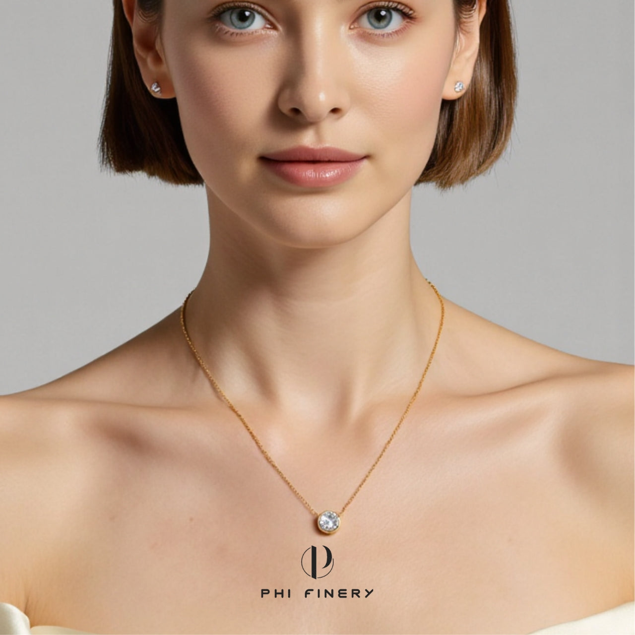 Petite Bezel-Set Solitaire Necklace