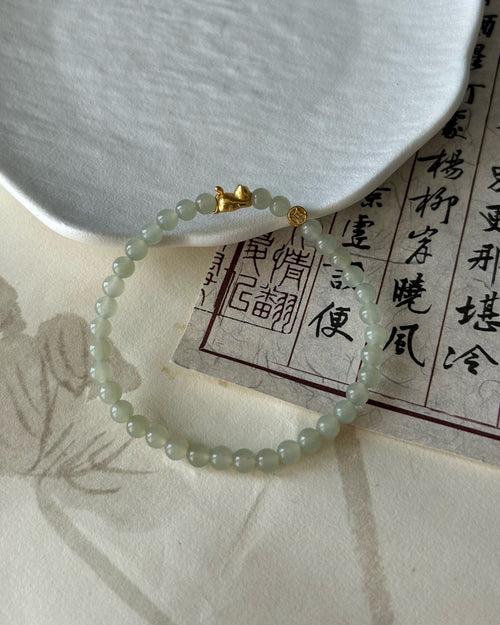 Lucky Cat Bracelet – Hetian Jade & Sterling Silver