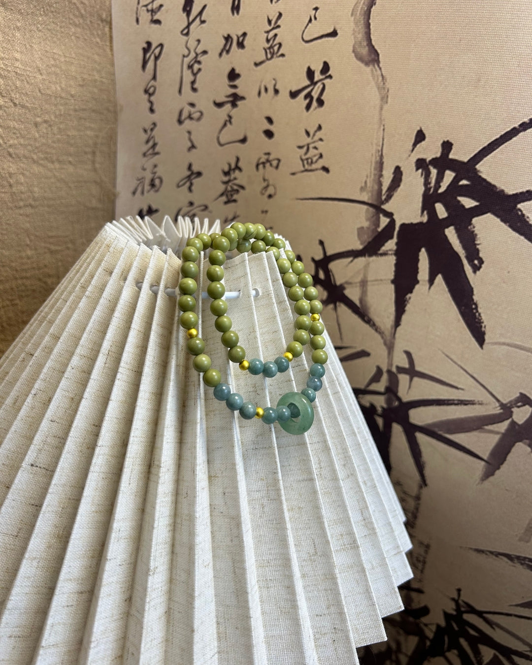 Misty Rain Descends upon the South of the Yangtze Bracelet – Jadeite & Alashan