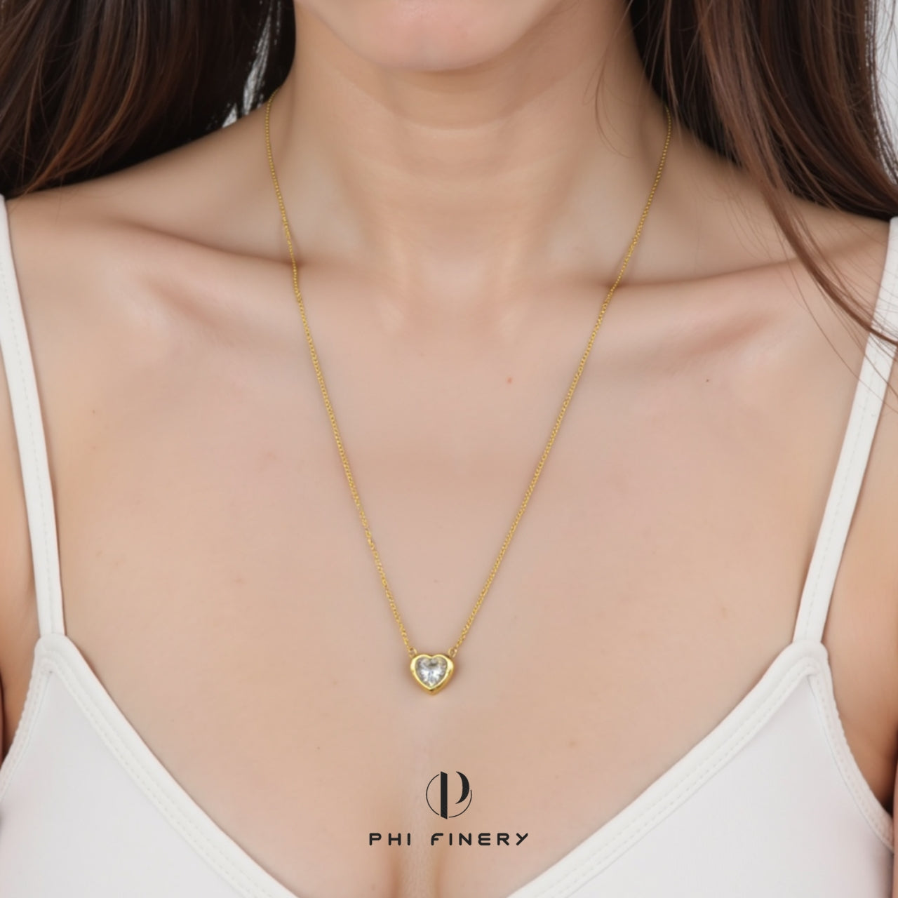 Petite Heart Solitaire Necklace