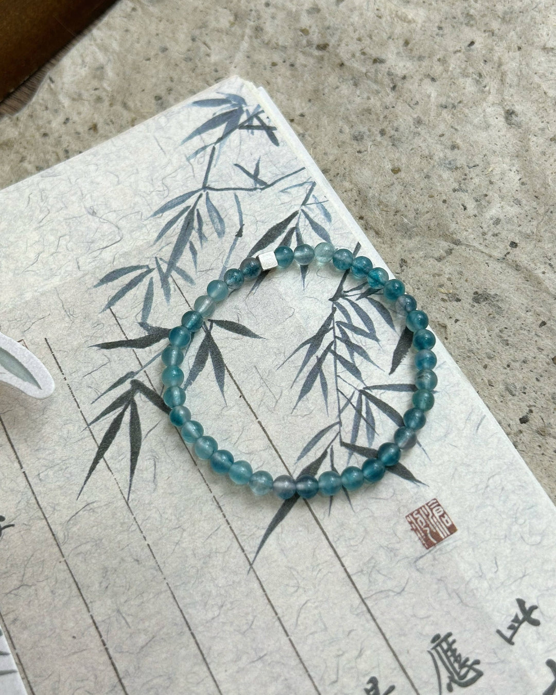 Kuka Wood & Blue Stone Beaded Bracelet | Minimal Unisex Stack