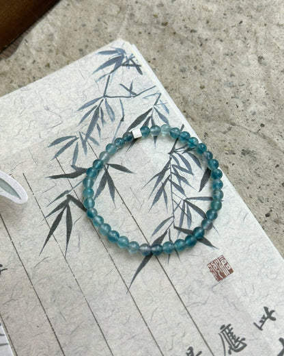 Kuka Wood & Blue Stone Beaded Bracelet | Minimal Unisex Stack