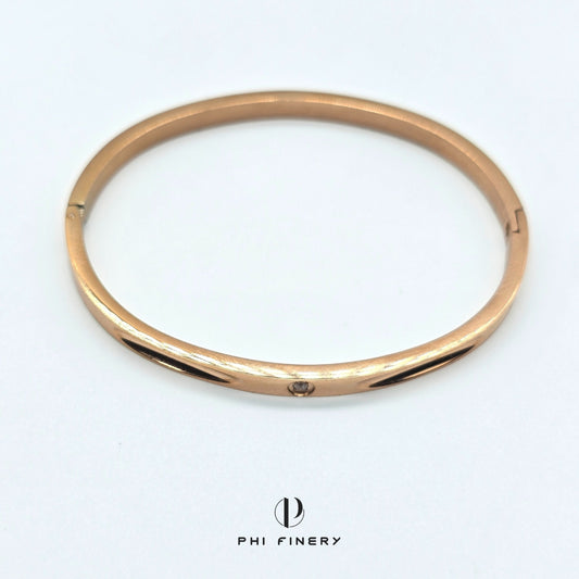 Rose Gold Whisper Bangle with Accent Stone
