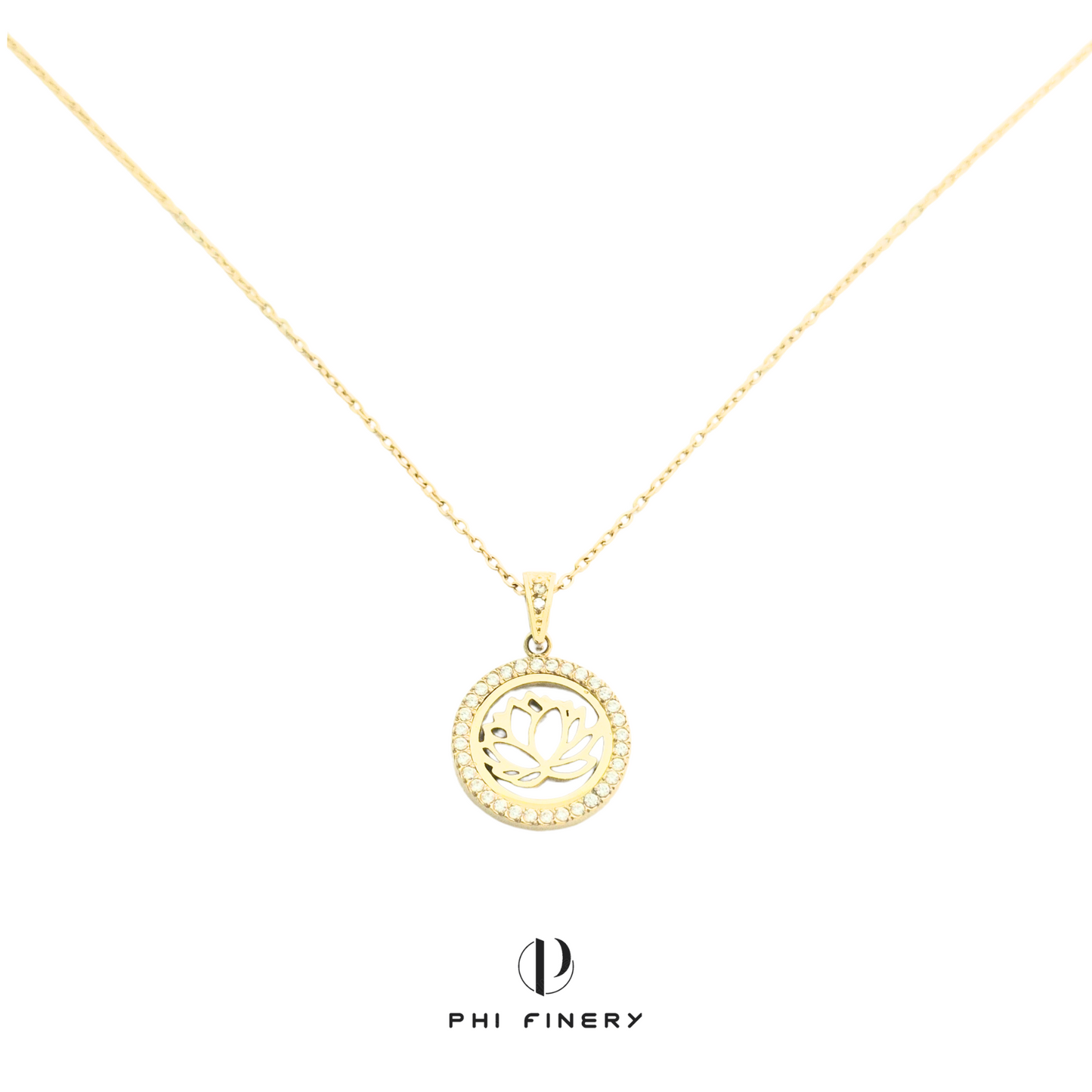 Pristine Lotus Halo Necklace