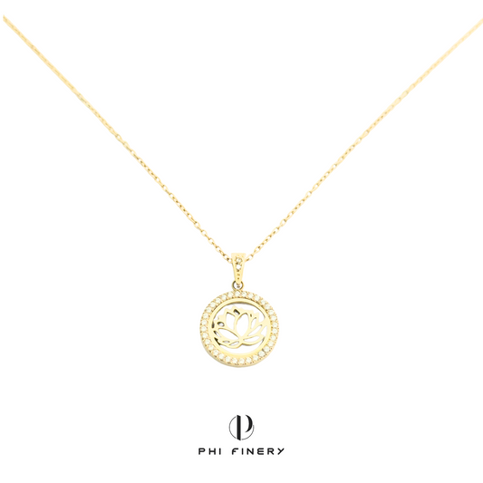 Pristine Lotus Halo Necklace
