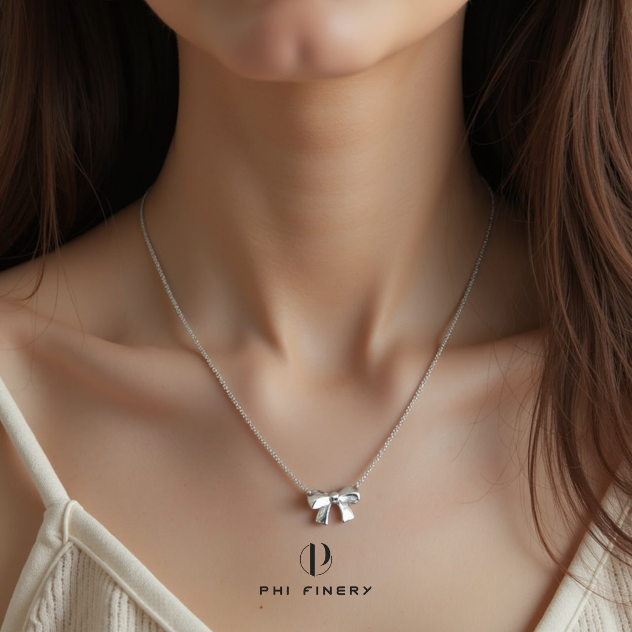 Dainty Bow Charm Necklace