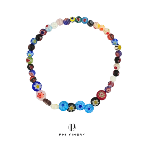 KaleidoBloom Millefiori Bead Bracelet