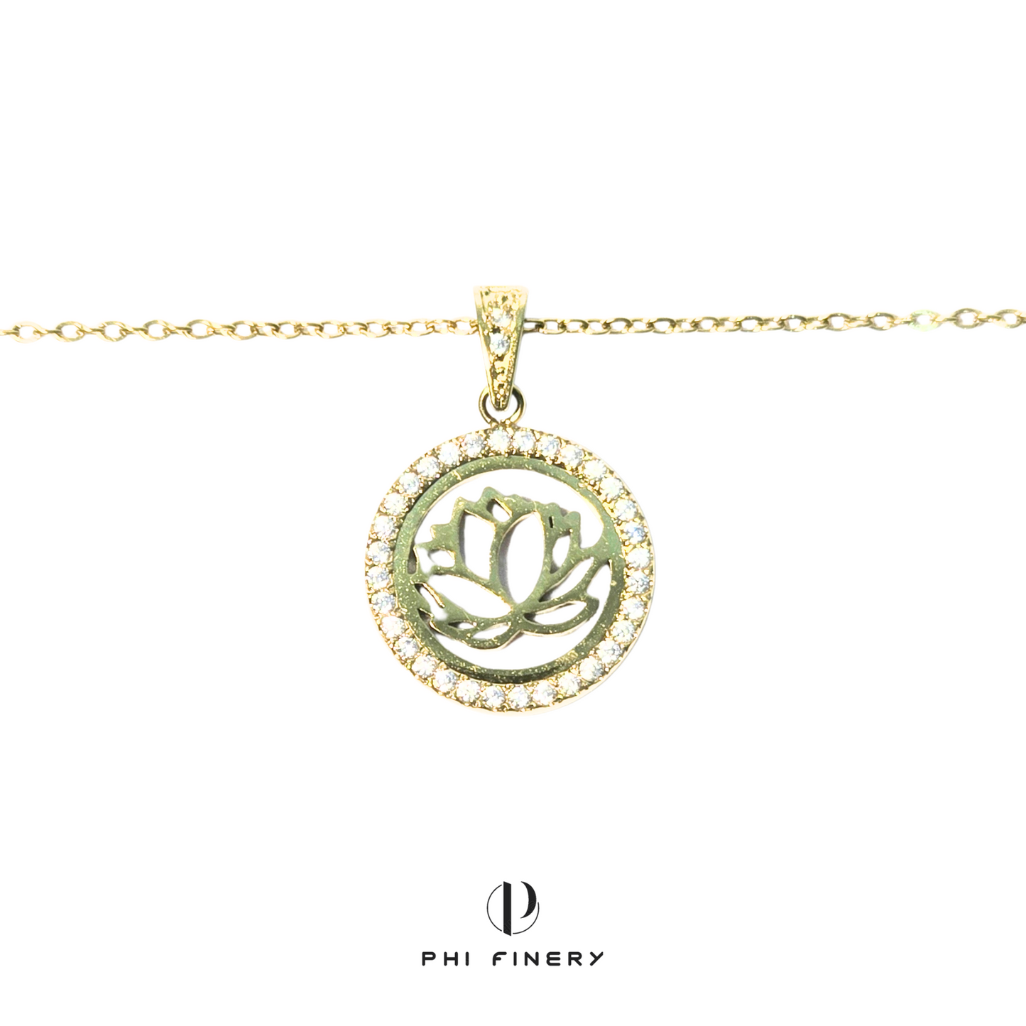 Pristine Lotus Halo Necklace
