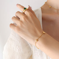 E317-Gold Vertical Peach Heart Bracelet Bracelet -15 + 5cm