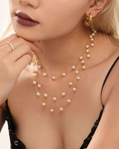 Dainty Station Pearl Chain Set