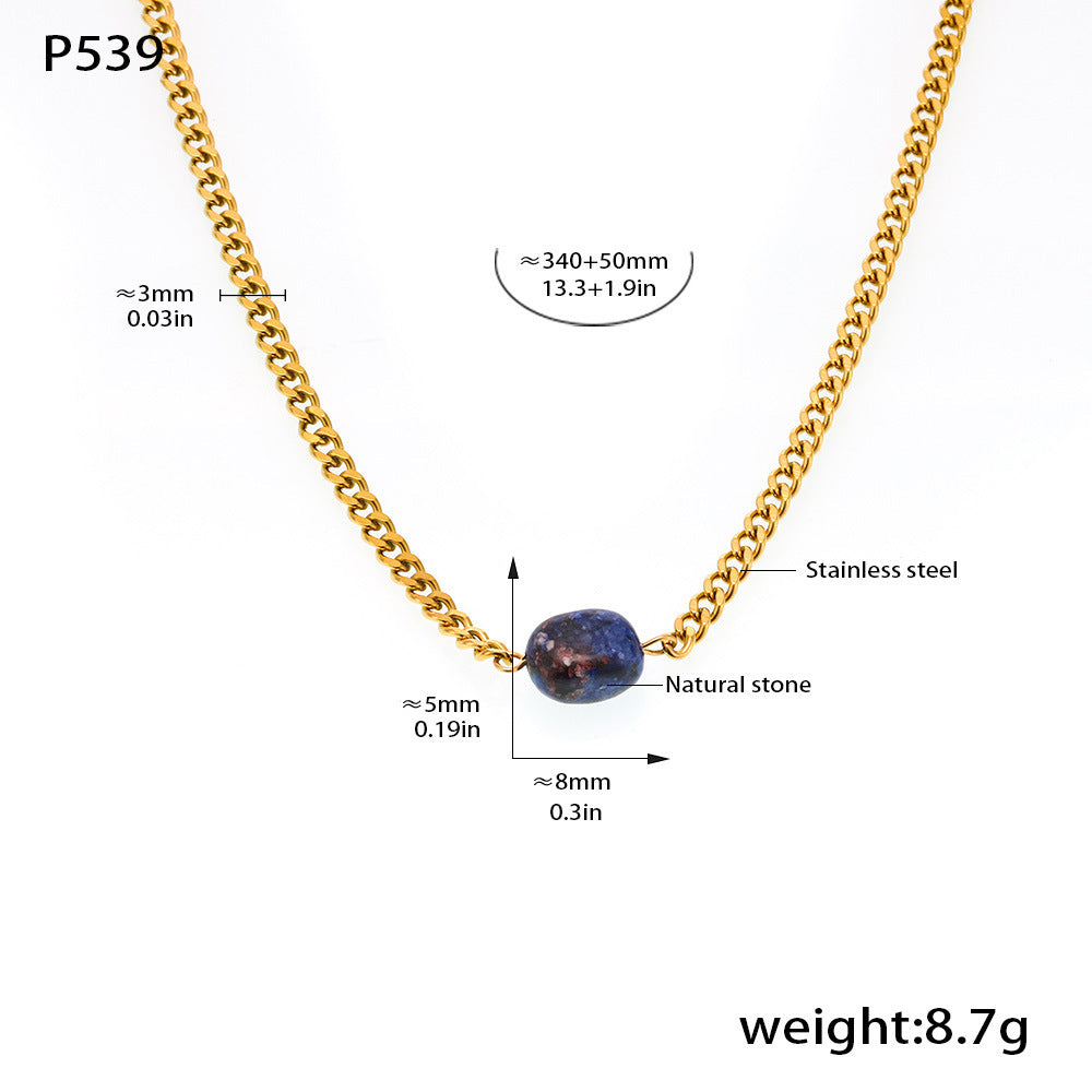 Dual-Charm Pearl & Stone Pendant Layering Set — 2 Gold-Tone Stainless Steel Necklaces + Freshwater Pearl Hoop Earrings
