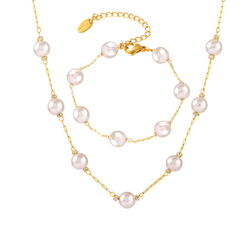 Dainty Station Pearl Chain Set