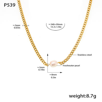 Dual-Charm Pearl & Stone Pendant Layering Set — 2 Gold-Tone Stainless Steel Necklaces + Freshwater Pearl Hoop Earrings