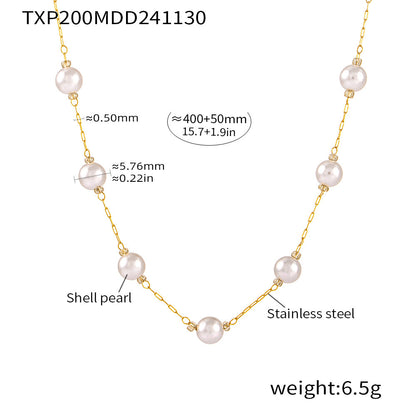 Dainty Station Pearl Chain Set