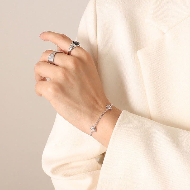 Dainty Puffed Heart Necklace & Bracelet Set