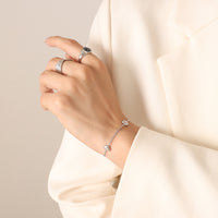 E317-Steel Vertical Peach Heart Bracelet -15 + 5cm