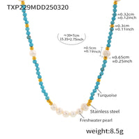 Natural stone freshwater pearl necklace 40 + 5cm