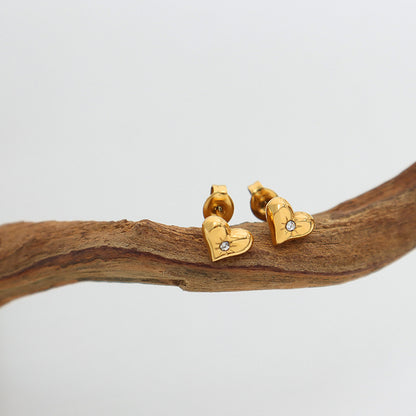 Golden Heart Charm Jewelry Set