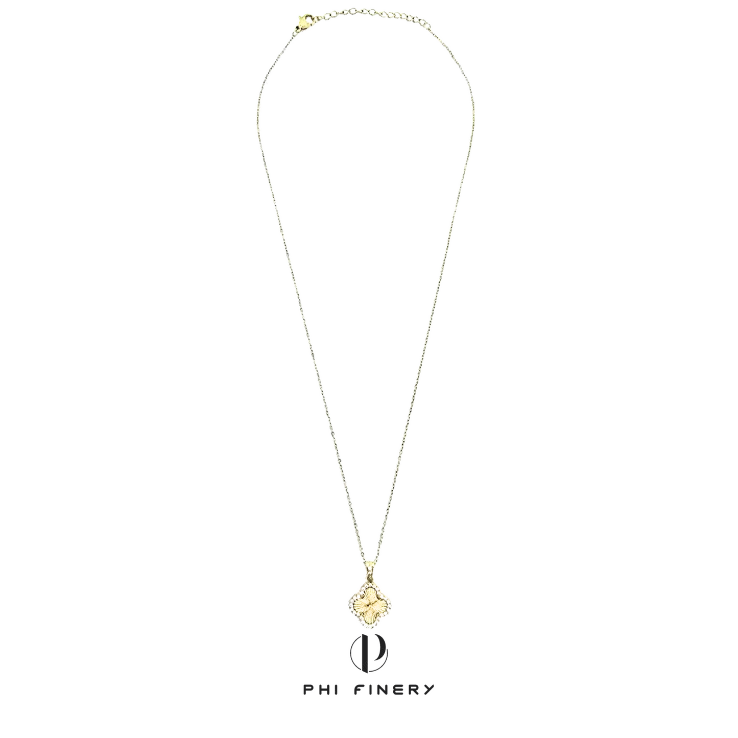Radiant Halo Clover Necklace