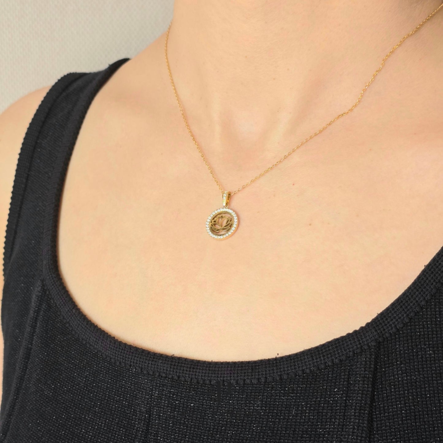 Pristine Lotus Halo Necklace