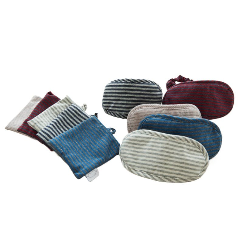 Cotton Lunch Break Mask - Blue gray stripes - PhiFinery