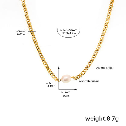Dual-Charm Pearl & Stone Pendant Layering Set — 2 Gold-Tone Stainless Steel Necklaces + Freshwater Pearl Hoop Earrings